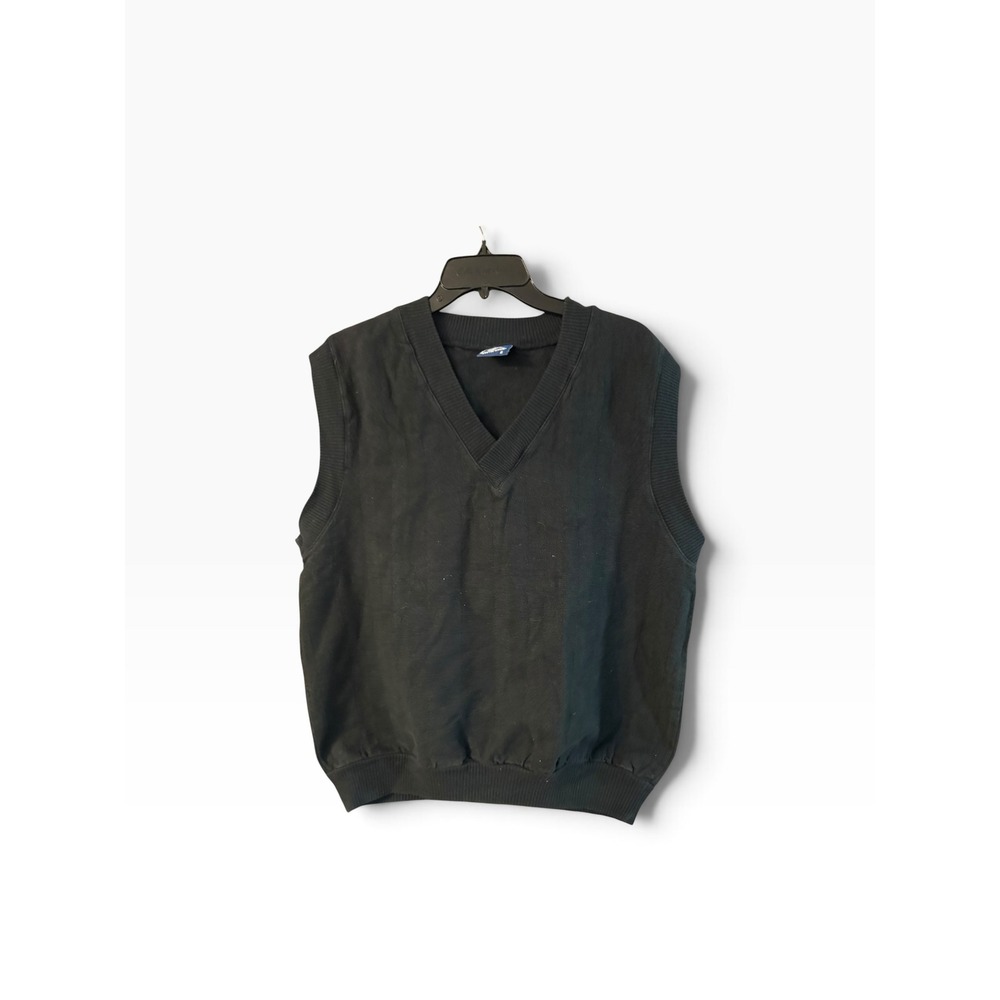 Vintage Wek The World Black V-Neck Sweatshirt Vest Mens Size 2 Streetwear